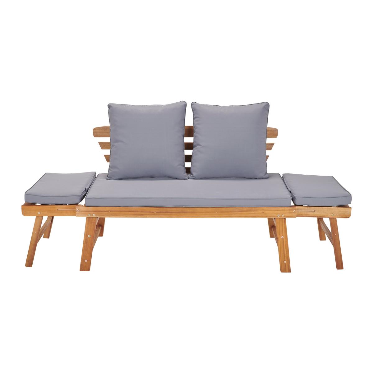 Kerti Pad Bali - akáciaszínű/szürke, Modern, textil/fa (190/75/68cm) - James Wood