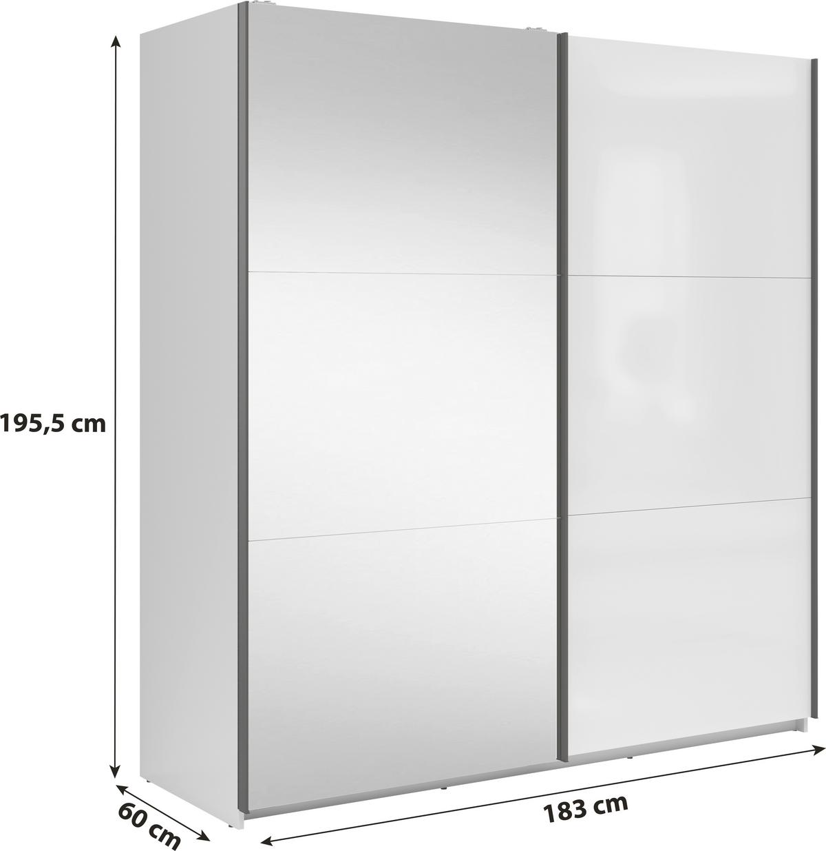 Schwebetürenschrank Tetrix - Eiche Wotan, MODERN, Holzwerkstoff (183/195,5/60cm) - MID.YOU