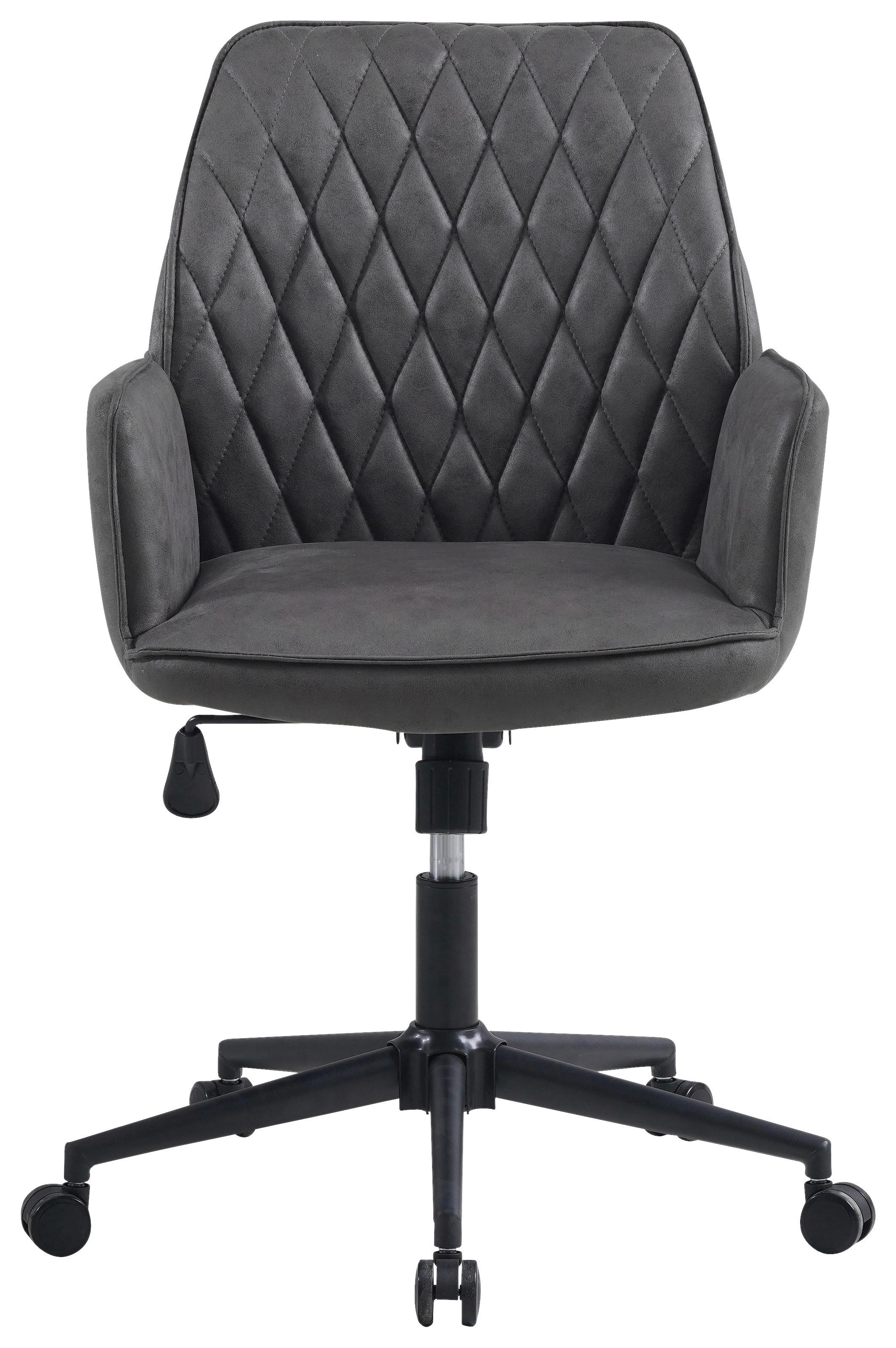 Drehstuhl Knox - Anthrazit/Schwarz, KONVENTIONELL, Textil/Metall (57/87/52cm) - MID.YOU