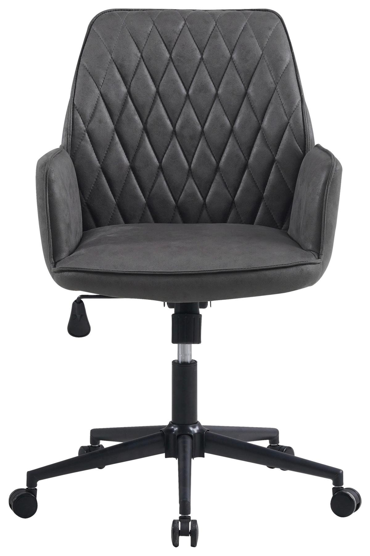 Drehstuhl Knox - Anthrazit/Schwarz, KONVENTIONELL, Textil/Metall (57/87/52cm) - MID.YOU