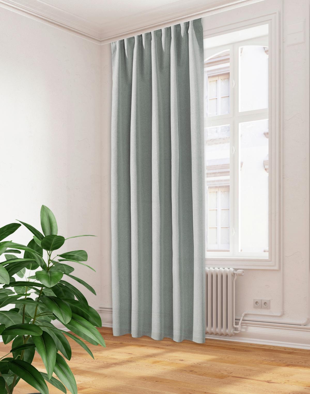 Fertigvorhang Jonalu - Salbeigrün, Basics, Textil (140l)