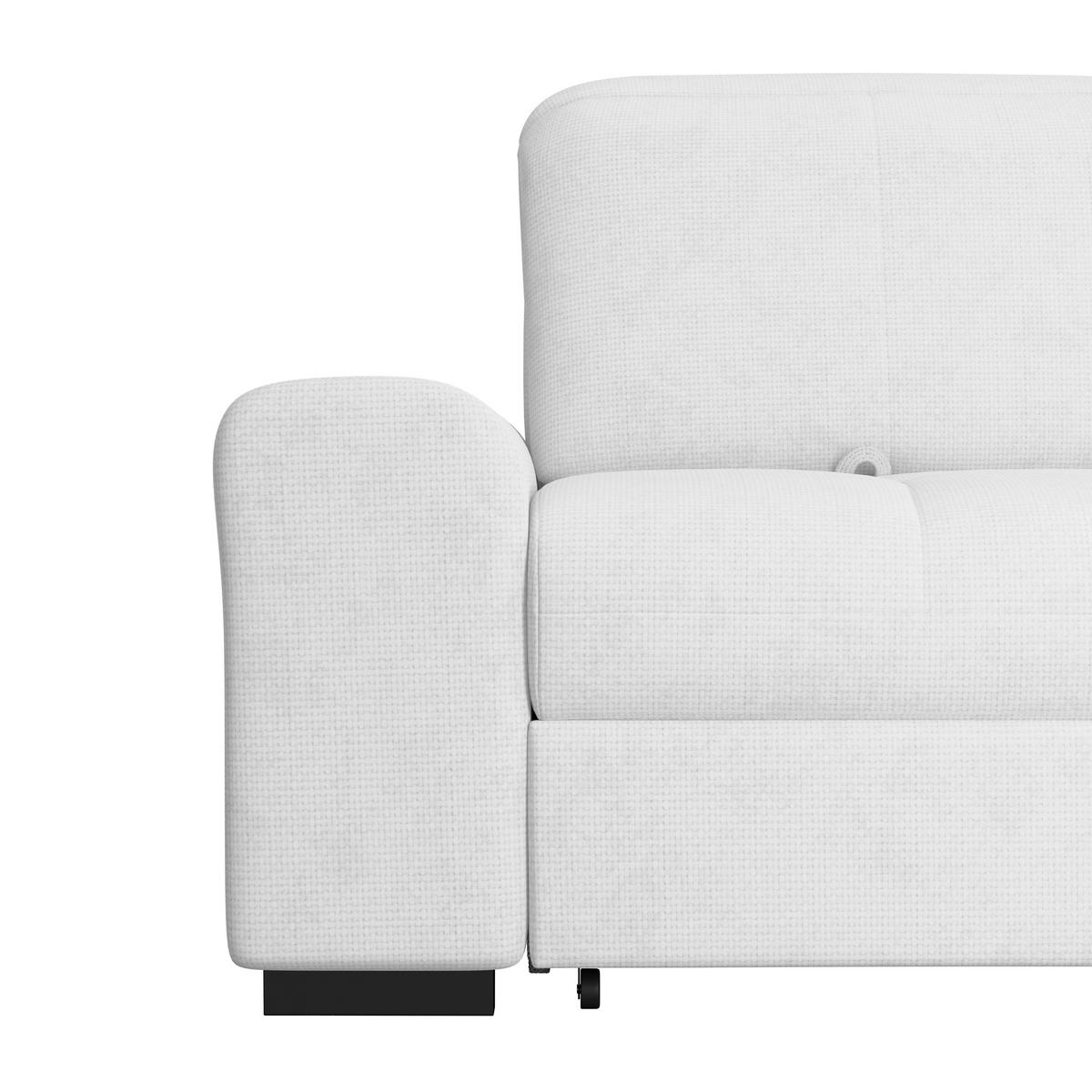 Ecksofa mit Bettfunktion Malaga new Chenille silber - Silberfarben/Schwarz, KONVENTIONELL, Textil (286/203cm) - Ondega