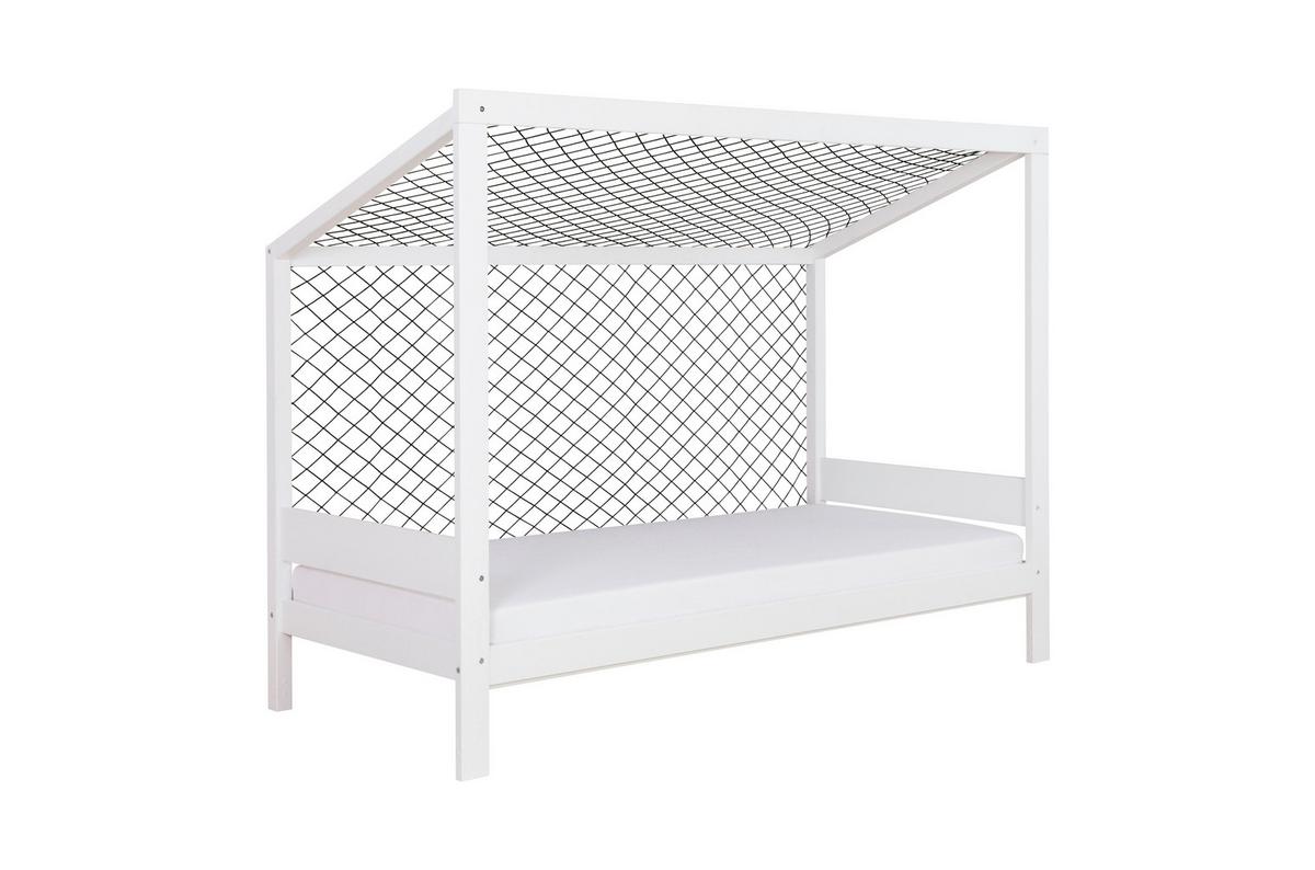 Bodenbett mit Rollrost 90x200 cm Weiß - Weiß/Naturfarben, MODERN, Holz (90/200cm) - MID.YOU