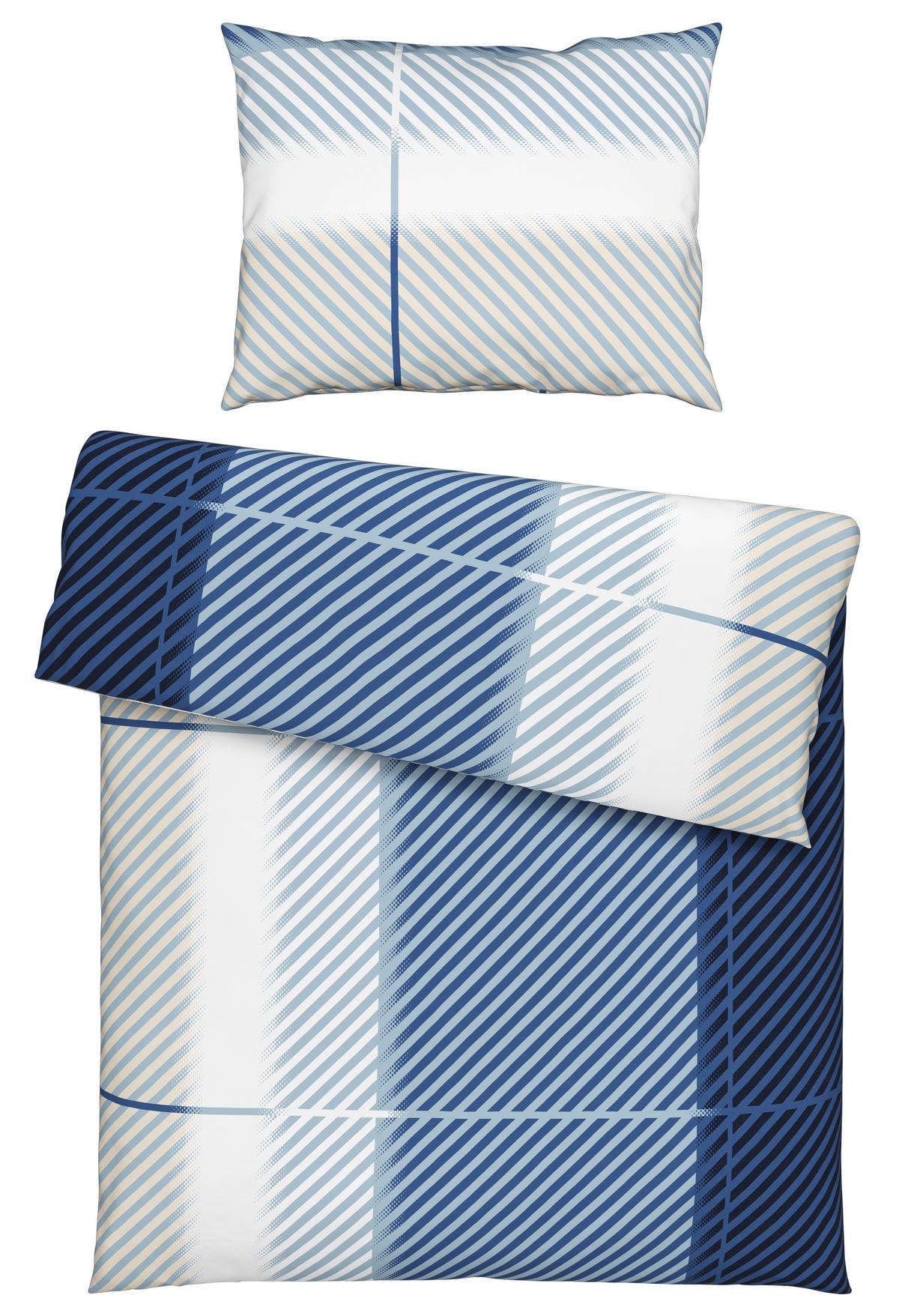 Bettwäsche 140x200 Cm Martha Mikrofaser Blau - Blau, MODERN, Textil - Luca Bessoni