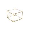 Beistelltisch In Würfelform Cody, Gold/Weiß - Goldfarben/Weiß, Basics, Glas/Metall (50/50/36cm) - Kayoom