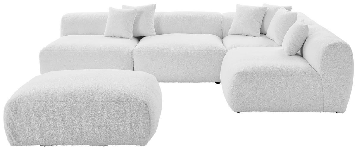 Ecksofa Bloom - Weiß, Trend, Textil (315/235cm) - Livetastic