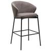 Barhocker Corey Textil Braun B: 53,5 Cm - Schwarz/Braun, MODERN, Textil/Metall (53,5/101/54cm) - MID.YOU