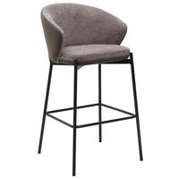 Barhocker Corey Textil Braun B: 53,5 Cm - Schwarz/Braun, MODERN, Textil/Metall (53,5/101/54cm) - MID.YOU