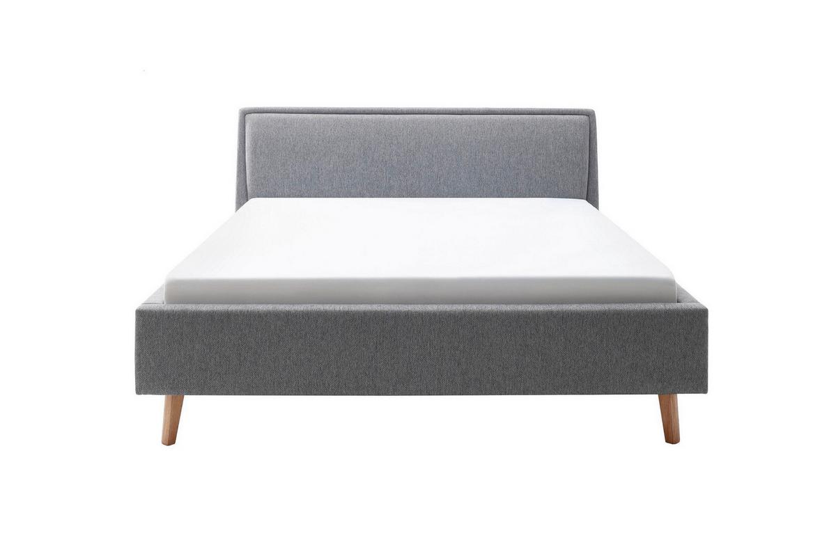 Polsterbett 140x200 cm Frieda Grau - Eichefarben/Grau, MODERN, Textil (140/200cm) - Livetastic