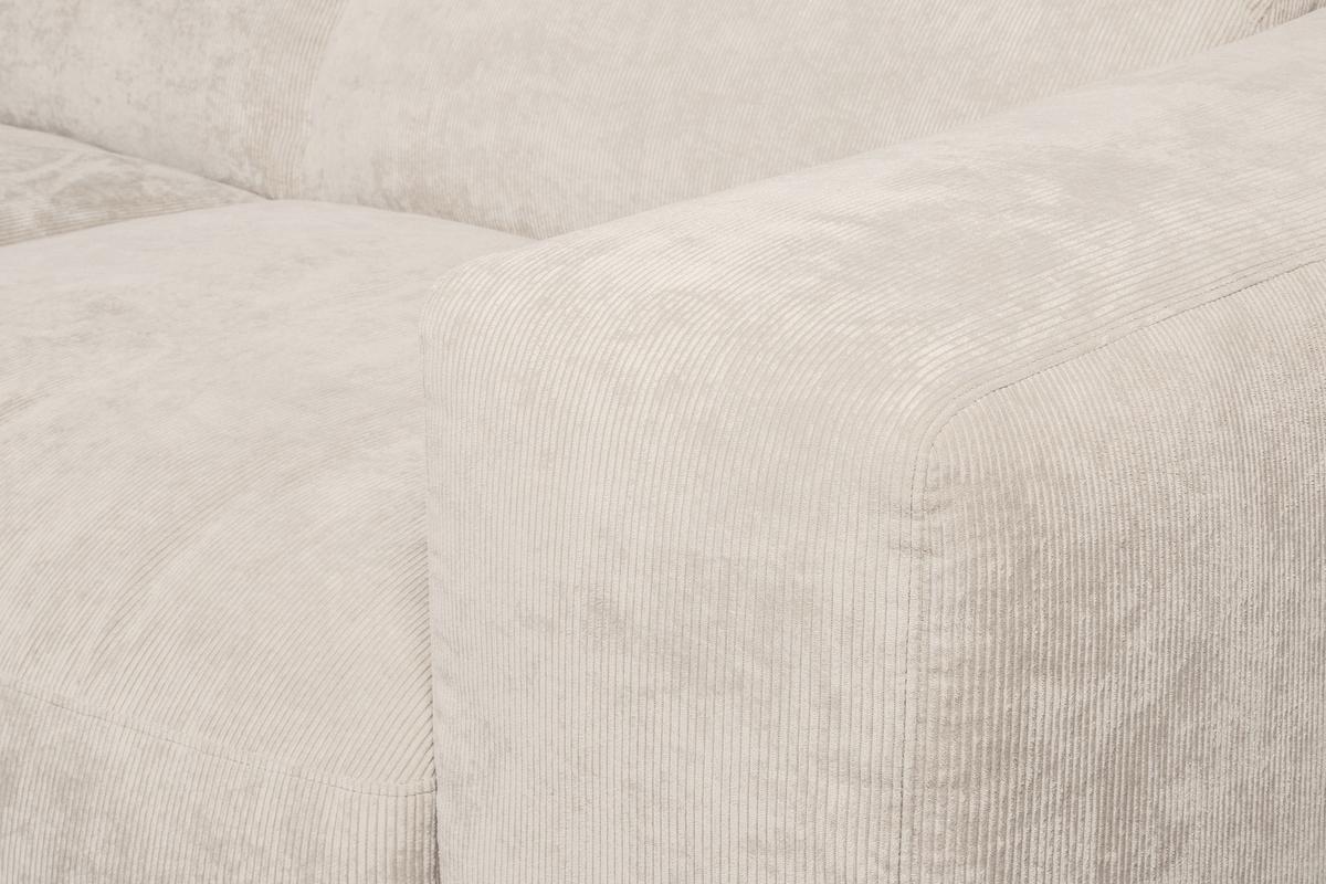 Ecksofa Hannah Creme170x343 Cm - Creme/Schwarz, Design, Textil (170/343cm) - MID.YOU