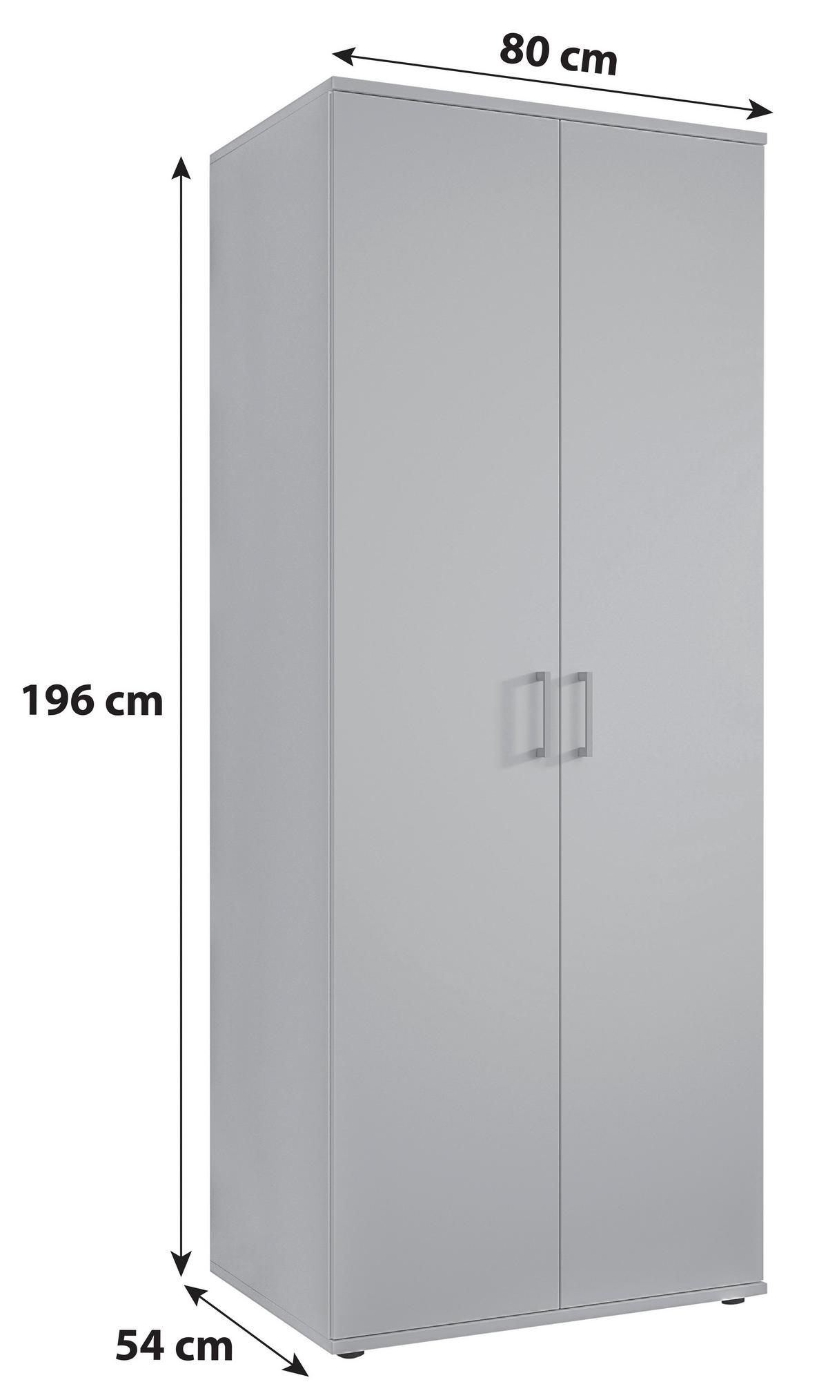 Drehtürenschrank 80cm Olli II Weiß - Weiß, KONVENTIONELL, Holzwerkstoff (80/196/54cm)