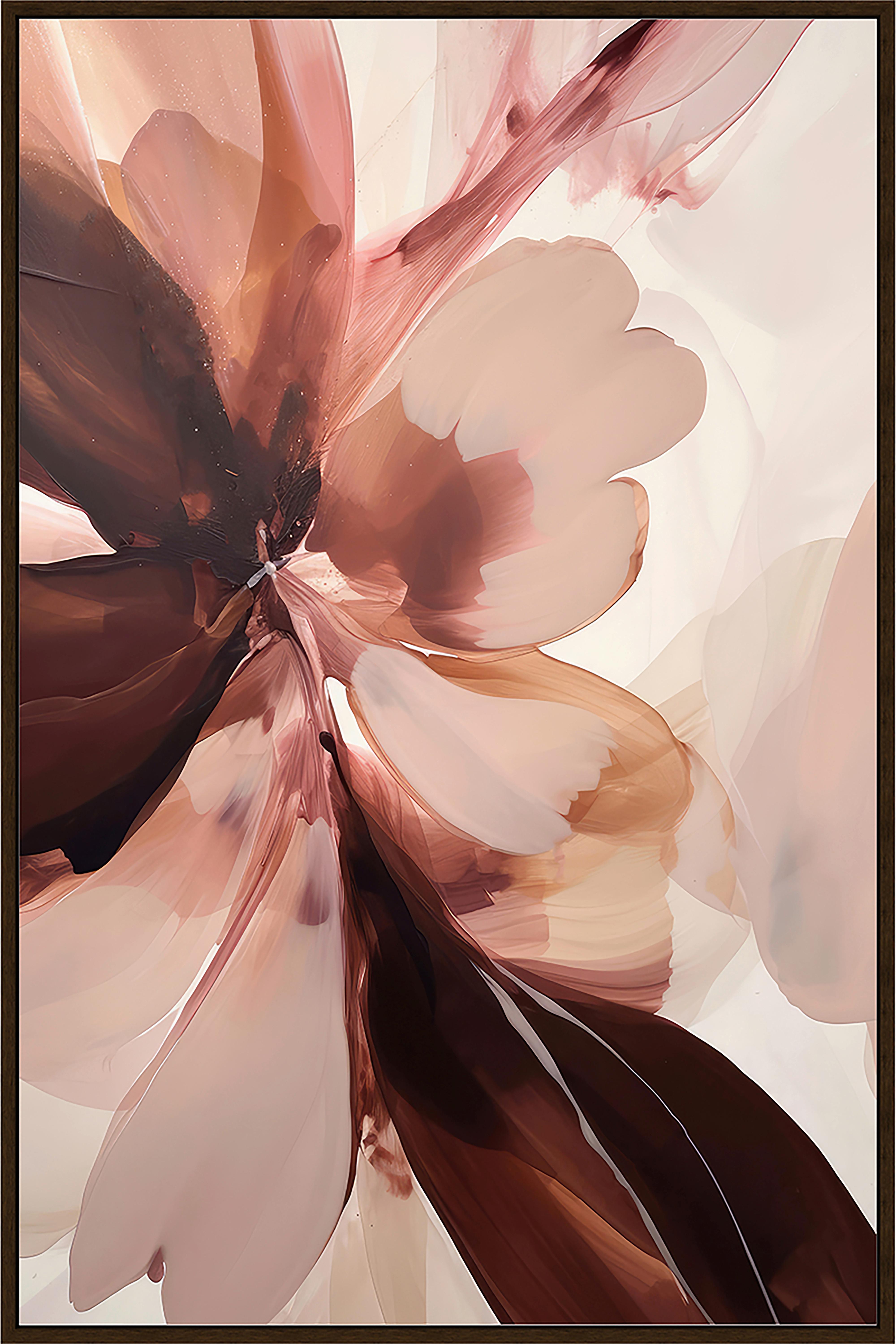 Obraz na plátně LOTTA, 60x90cm - pink/tmavě hnědá, Moderní, kompozitní dřevo/textil (60/90cm) - Premium Living