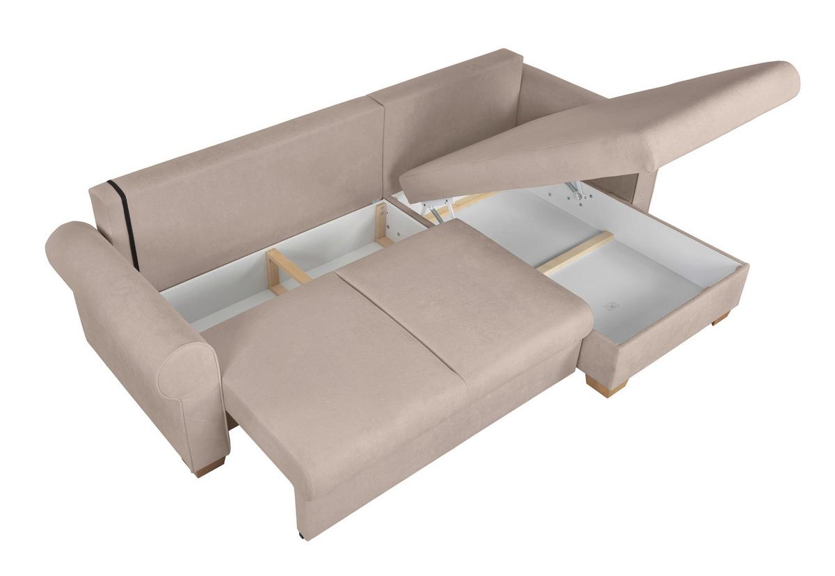 Ecksofa Arles, Taupe 15 S: 266x161 Cm - Taupe/Buchefarben, Design, Textil (266/161cm) - MID.YOU