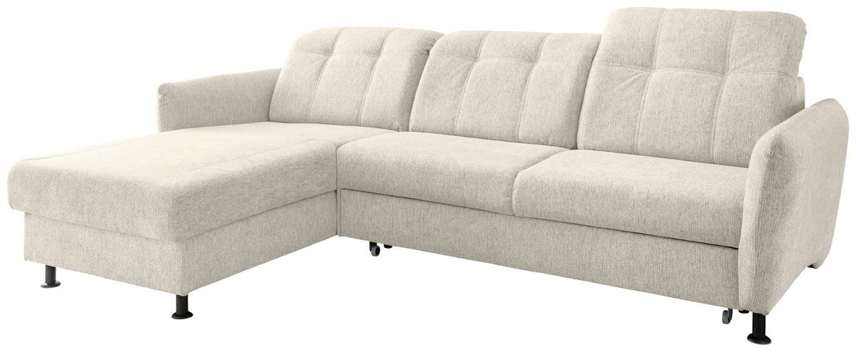 Ecksofa Minori Chenille Beige, S: 184x267 cm - Beige/Schwarz, MODERN, Textil (184/267cm) - Livetastic
