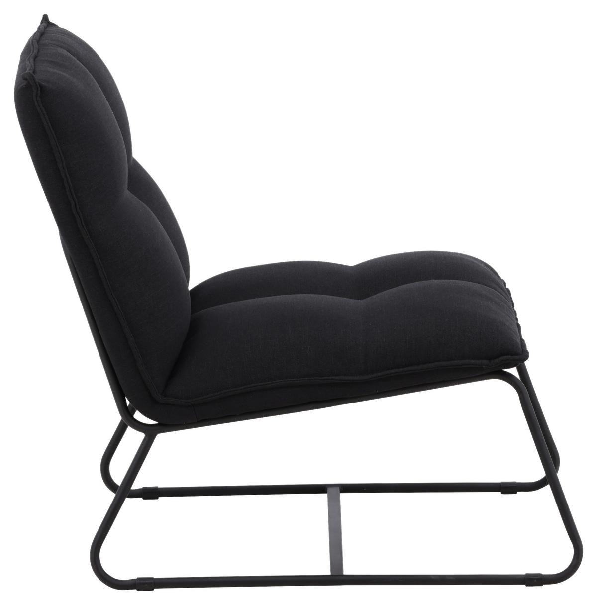 Sessel Madison - Schwarz, Design, Textil/Metall (62/78/83cm) - Livetastic
