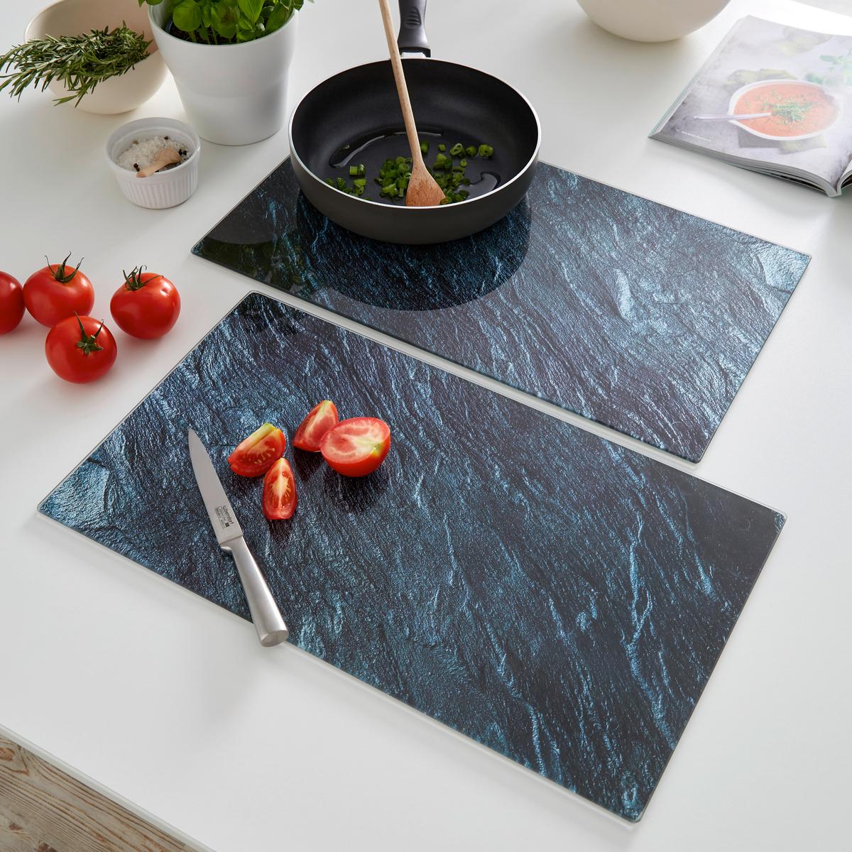 Vágódeszka 2 Darabos - szürke, Design, üveg (52/30/0,4cm) - James Wood