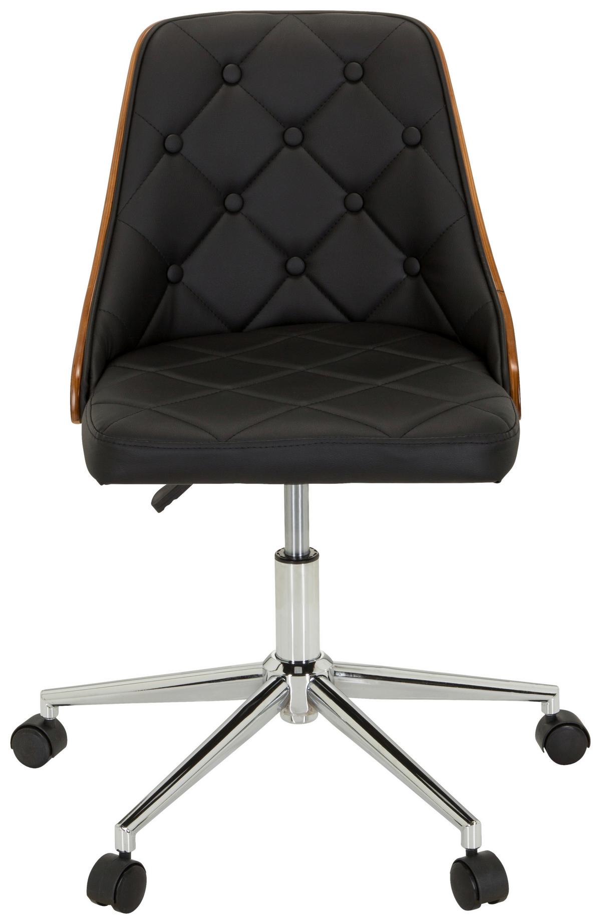 Drehstuhl Cenca Schwarz/Teakfarben - Schwarz/Teakfarben, MODERN, Holz/Kunststoff (68/83cm) - MID.YOU