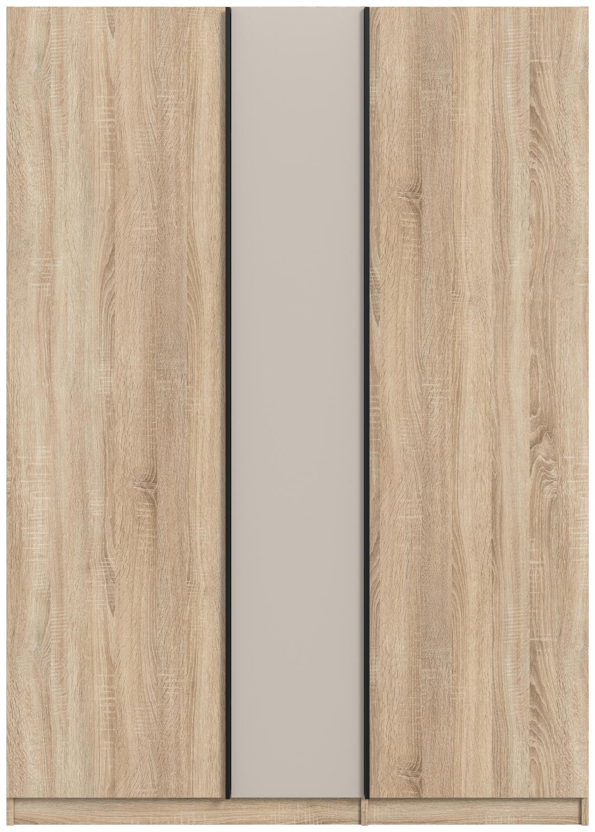 Drehtürenschrank Oakland Sonoma Eiche/Kashmir B: 130 cm - Kaschmir/Sonoma Eiche, MODERN, Holzwerkstoff (130/183/53cm) - MID.YOU