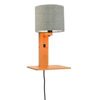 Wandleuchte Andes/w1/n/1815/ld - Naturfarben, Trend, Holz/Textil (19/24/36cm) - Good & Mojo