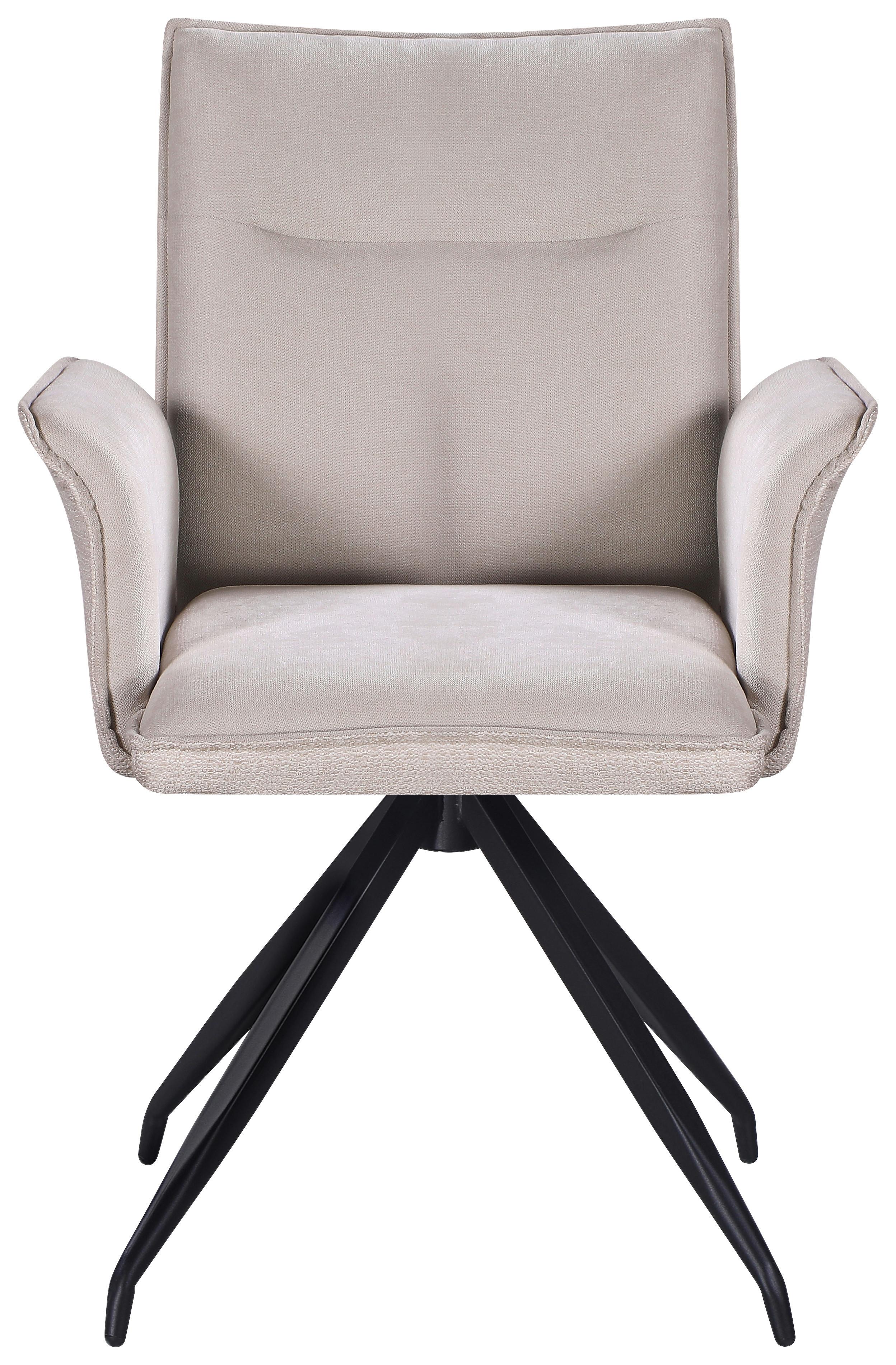 ŽIDLE S PODRUČKAMI NOVA - černá/béžová, Moderní, kov/textil (63/88/63cm) - Premium Living