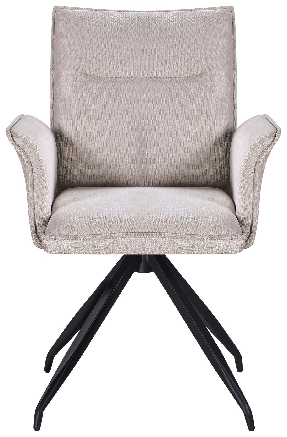 ŽIDLE S PODRUČKAMI NOVA - černá/béžová, Moderní, kov/textil (63/88/63cm) - Premium Living