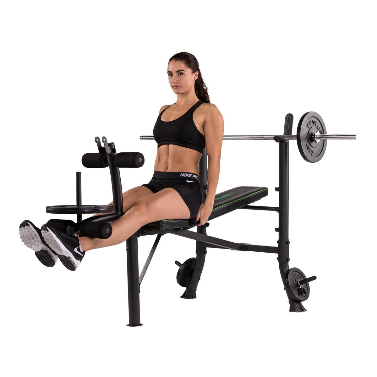 Hantelbank Tunturi Wb40 Weight Bench - Schwarz, KONVENTIONELL, Holz/Kunststoff (166/108/119cm)
