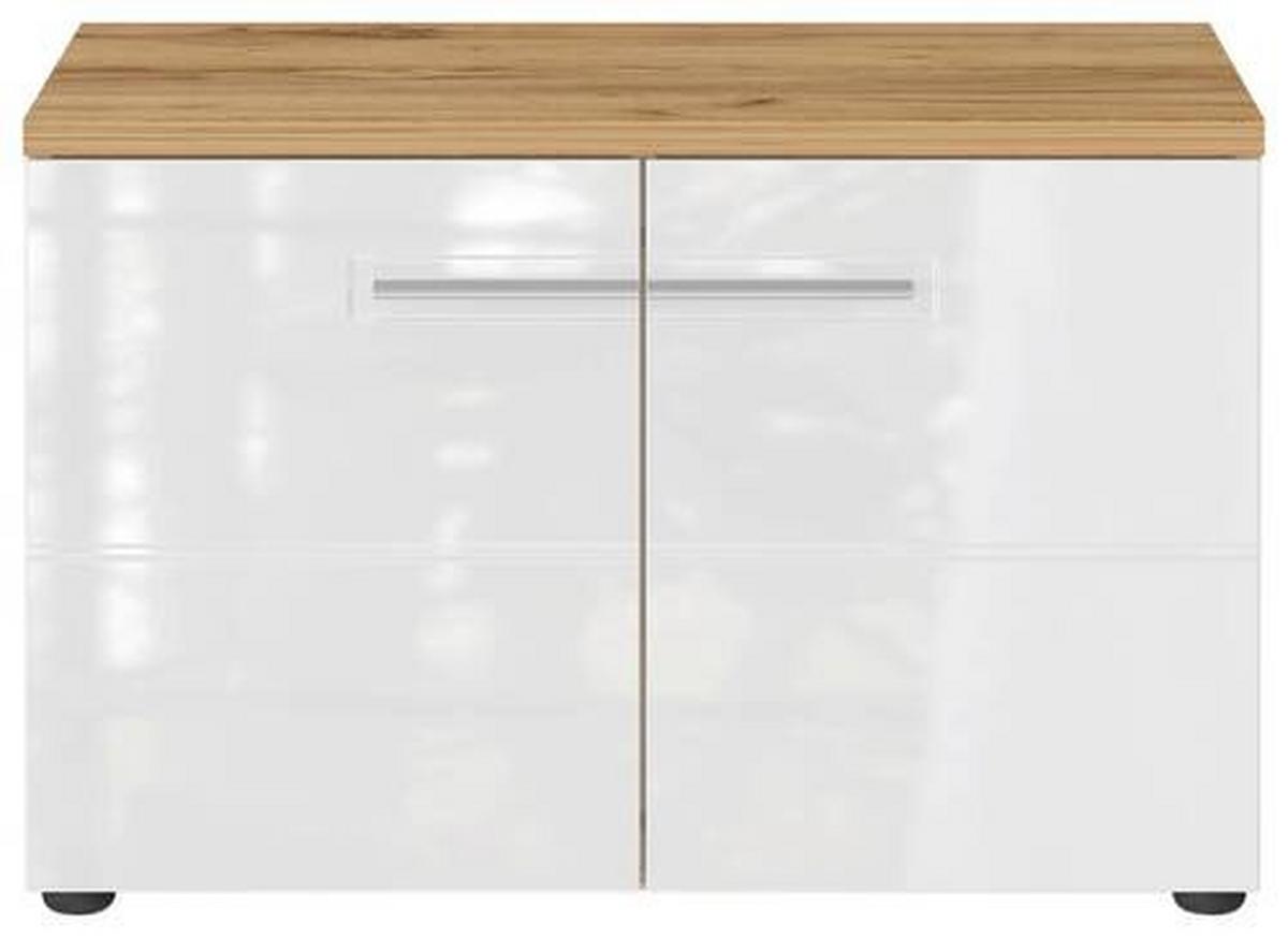 Schuhbank Aledo Weiß B: 75 cm - Eichefarben/Weiß, MODERN, Holzwerkstoff (75/50/41cm) - Germania