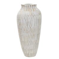 Vase Stiky Weiß, Goldfarben B: 23 Cm - Goldfarben/Weiß, Basics, Kunststoff (23/50/23 cm)