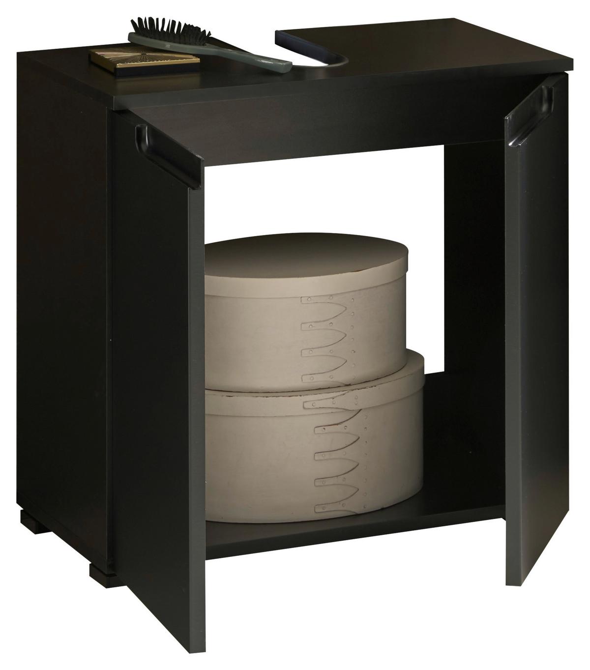 Waschbeckenunterschrank Spice B: 60 cm Schwarz Stehend - Schwarz, MODERN, Holzwerkstoff (60/57/32cm) - MID.YOU