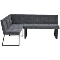 Eckbank Rico Dunkelgrau, Schenkel 152x191cm - Dunkelgrau/Schwarz, LIFESTYLE, Textil/Metall (152/191cm) - MID.YOU