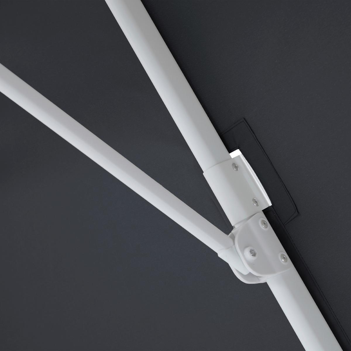 Ampelschirm Grau/Weiß DM: 300 H: 250 - Weiß/Grau, MODERN, Textil/Metall (300/250cm)