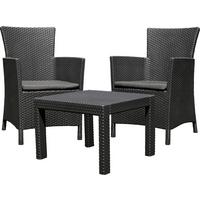 Balkonmöbel Set Rosario Aus Polyrattan mit Kissen - Hellgrau/Graphitfarben, MODERN, Kunststoff - Keter