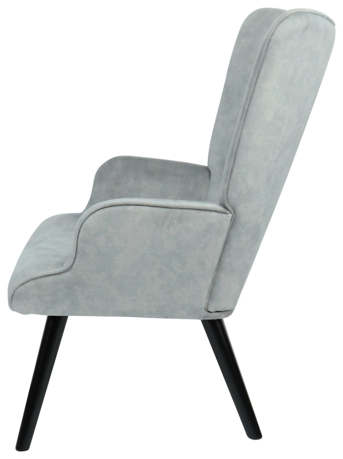 Ohrensessel Luke - Schwarz/Grau, MODERN, Holz/Textil (68/96/74cm)