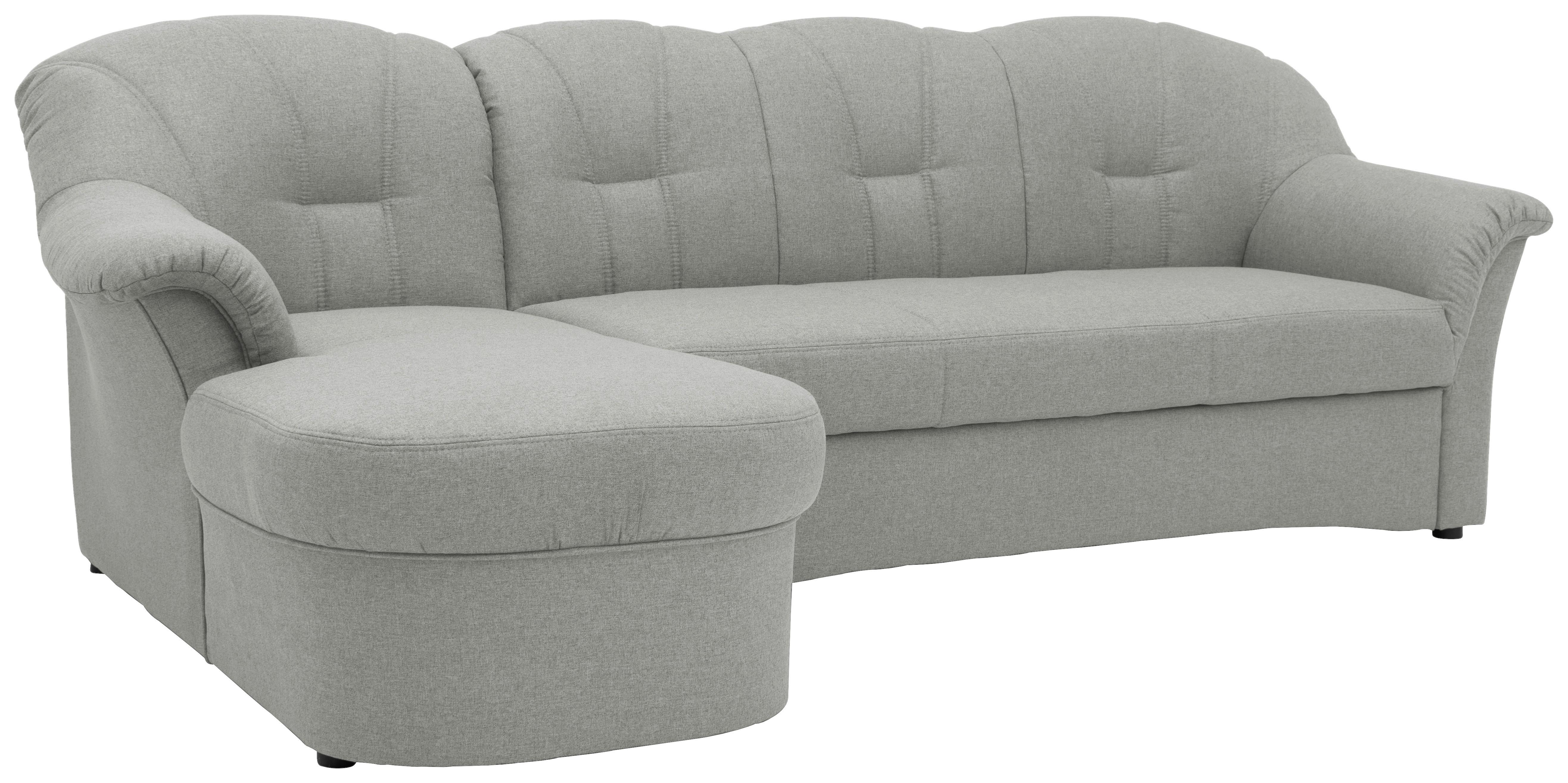 Ecksofa Papenburg Silberfarben - Silberfarben/Schwarz, KONVENTIONELL, Textil (142/233cm) - MID.YOU