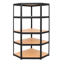 Schwerlastregal Theo -Eck - Schwarz, Trend, Holzwerkstoff/Metall (90/40/180cm) - Homezone