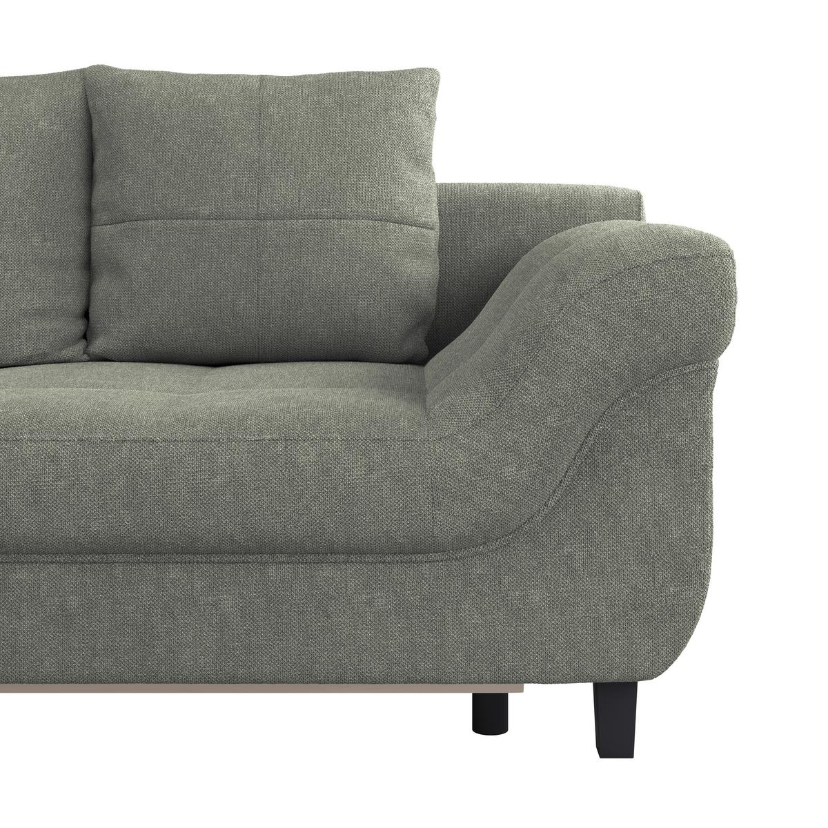 Ecksofa Mendoza - Schwarz/Grün, Design, Textil (197/309cm) - Ondega