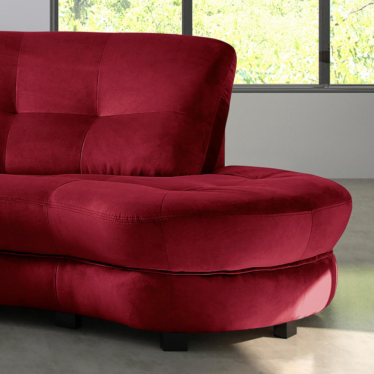 Ecksofa Bretania Bordeaux S: 300x113 cm - Bordeaux/Schwarz, Design, Textil (300/113cm) - Livetastic