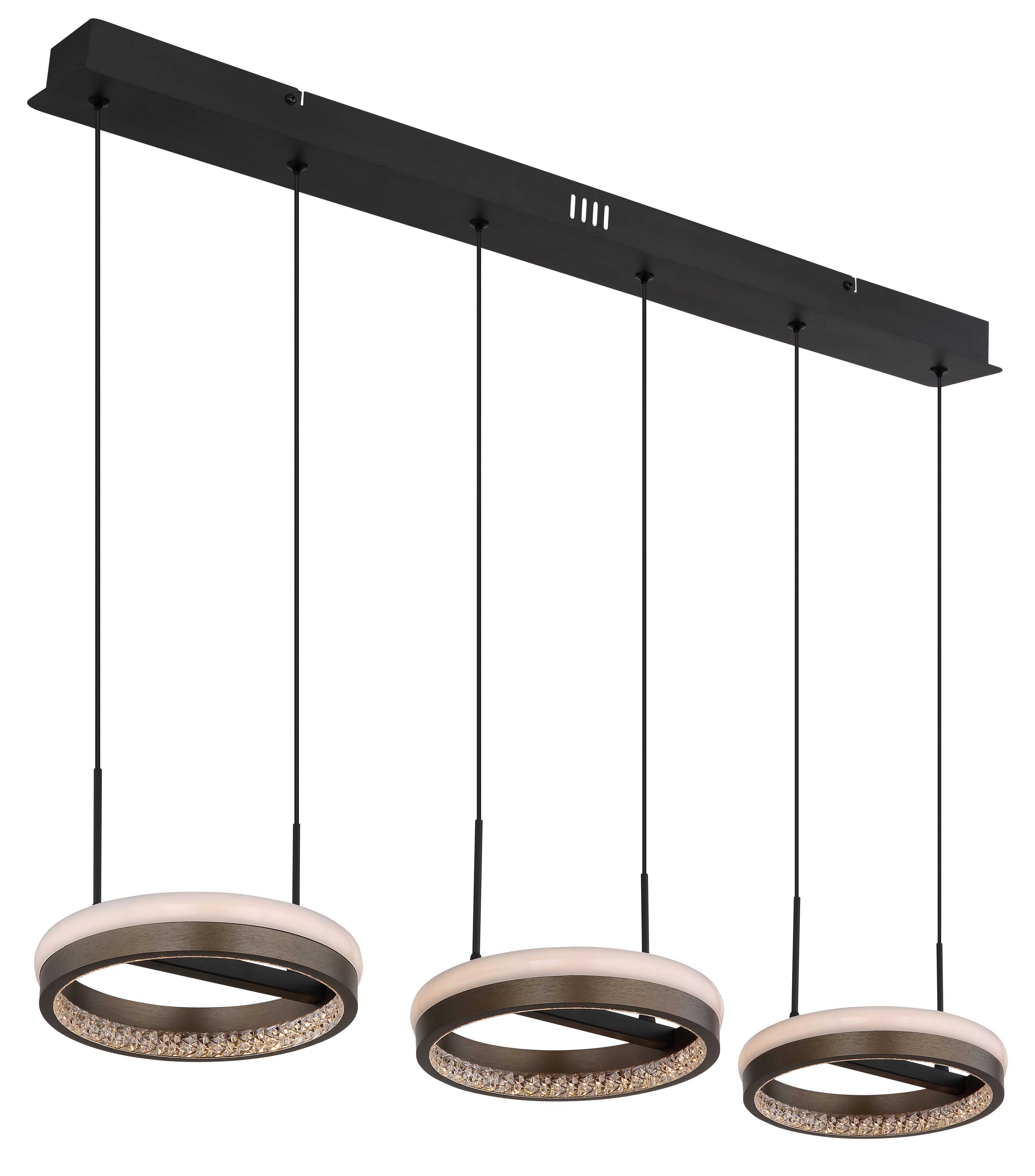 LED-Hängeleuchte 67179h2 Della - Klar/Dunkelgrau, Design, Kunststoff/Metall (82/20,6/150cm) - Globo