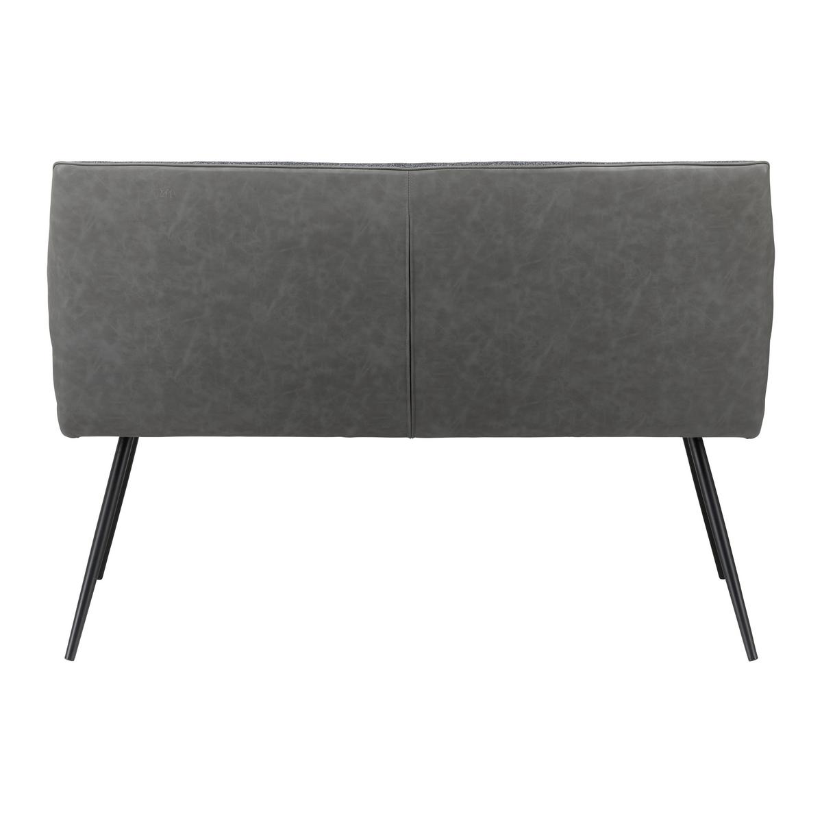 Lavica Eva tmavosivá - čierna/tmavosivá, Modern, kov/drevo (139/92,5/60,5cm) - Bessagi Home