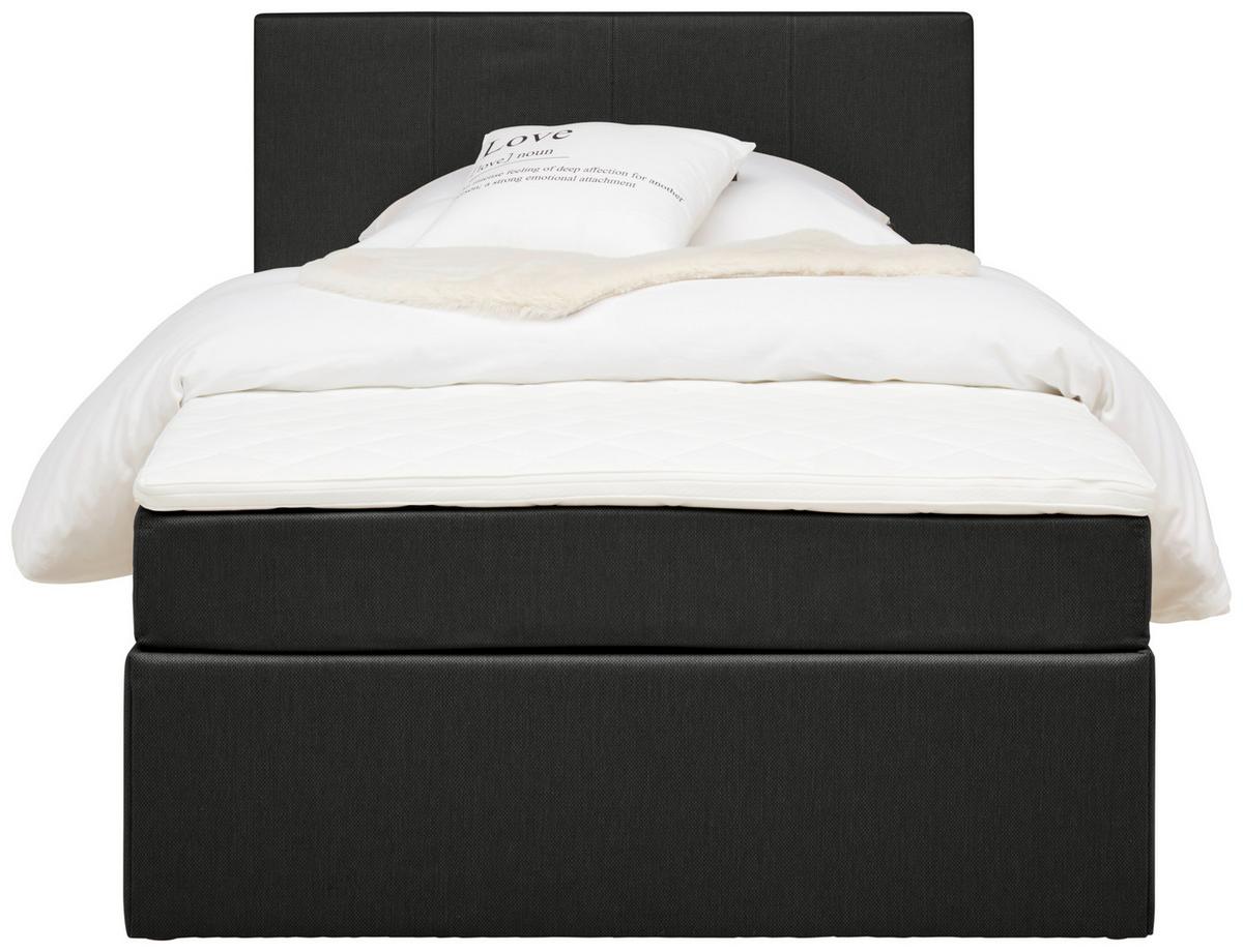 Boxbett Mit Topper 140x200 Carolina - Schwarz/Grau, KONVENTIONELL, Holz/Holzwerkstoff (140/200cm) - P & B