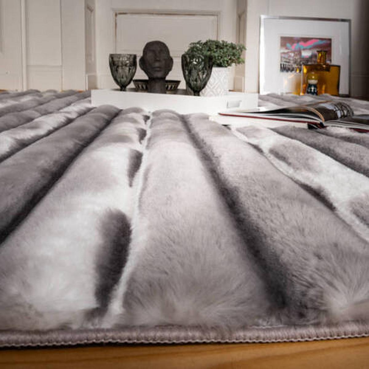 Fellteppich My Waves 305 - Taupe, Basics, Textil (40/60cm) - Obsession