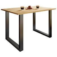 Esstisch Xona Schwarz/honigeiche - Honigeiche/Schwarz, Design, Holzwerkstoff/Metall (80/50/76cm) - MID.YOU