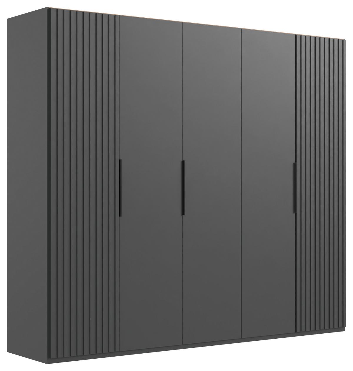 Drehtürenschrank Andorra Graphitfarben B: 250 Cm - Graphitfarben, MODERN, Holzwerkstoff (250/216/58cm) - MID.YOU