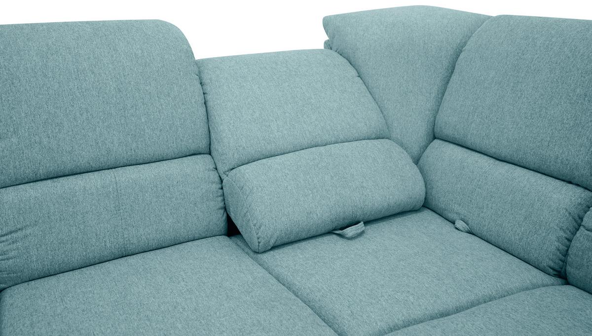 Sedačka MARSYLIA, pravá, modrá - modrá/černá, Design, kov/dřevo (270/219cm) - MID.YOU