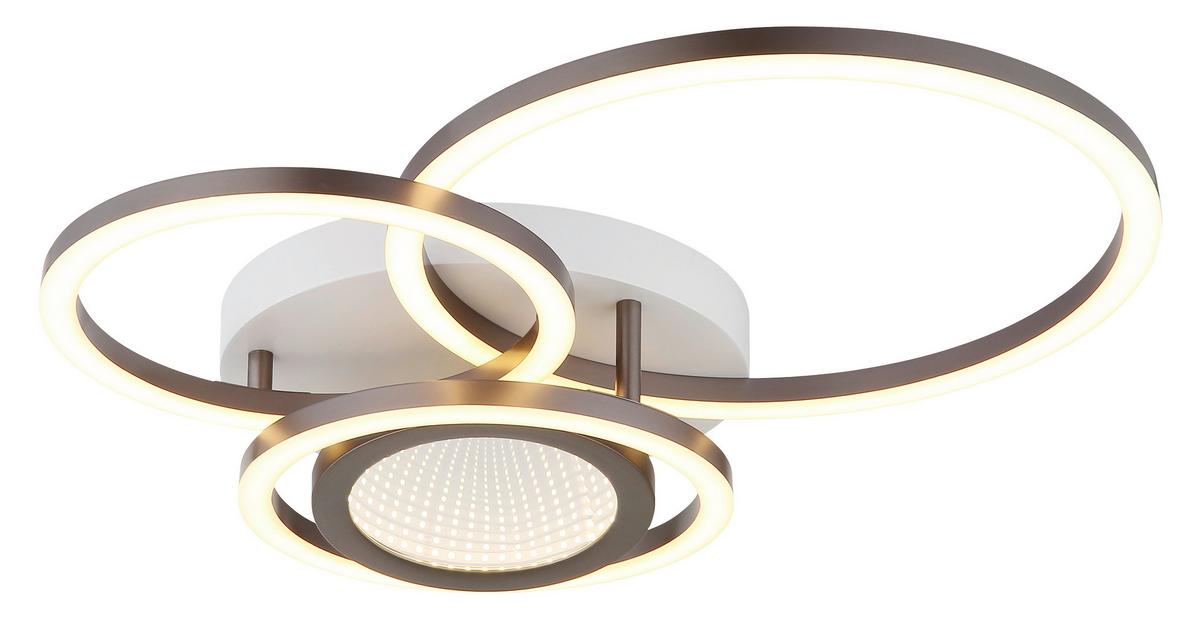 LED-Deckenleuchte 3000k, 40w - Braun/Weiß, Design, Kunststoff/Metall (49/39/10cm) - Globo