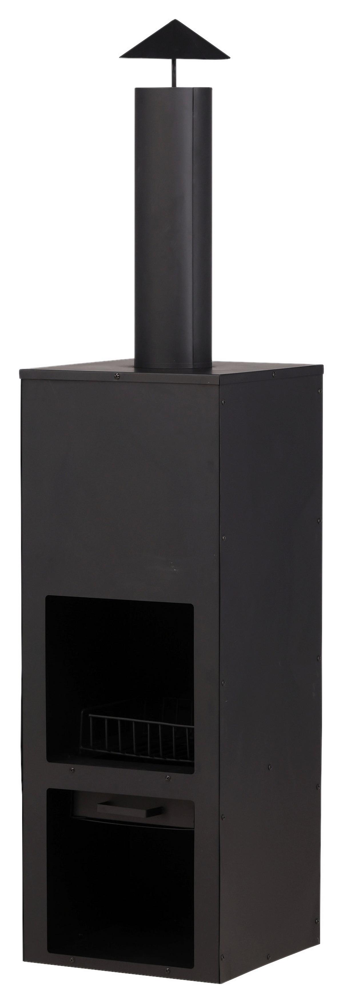 Feuerstelle Makarima - Schwarz, KONVENTIONELL, Metall (45/199/45cm) - Gardenson