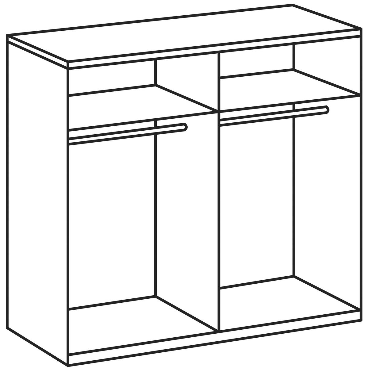 Schwebetürenschrank Monaco Graphitfarben/schwarz B: 180cm - Hellgrau/Graphitfarben, MODERN, Glas/Holzwerkstoff (180/210/65cm) - MID.YOU