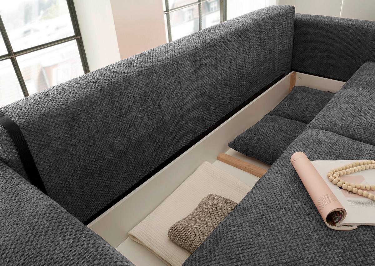 Schlafsofa Bullet Anthrazit B: 235 Cm - Anthrazit/Schwarz, KONVENTIONELL, Textil (235/88/120cm) - MID.YOU