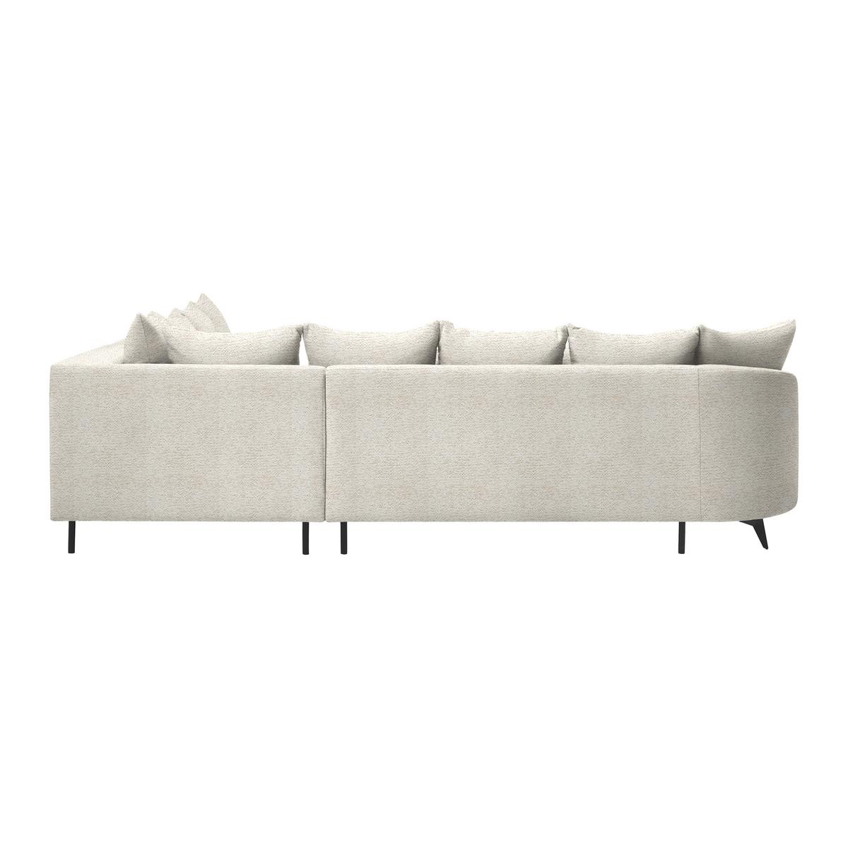 Rohová sedačka AXEL, pravá, béžová tkanina - černá/béžová, Moderní, kov/textil (291/250cm) - Mömax