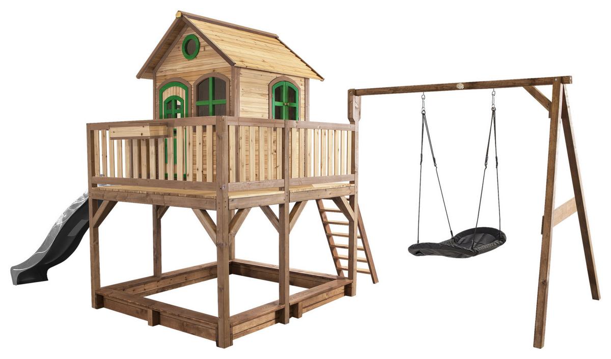 Spielturm A030.158.80 - Braun/Grau, KONVENTIONELL, Holz (613/291/277cm) - Ambia Garden